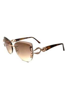Pier Martino Rimless Sunglasses inset with Bohemian Crystals Gold & Tortoise